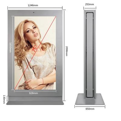 China Outdoor High Luminous Selling IP65 Digital Screen Lcd 55inch Outdoor Waterproof Lcd Advertisers Advertising Display Floor Stand Player For Bus Station for sale