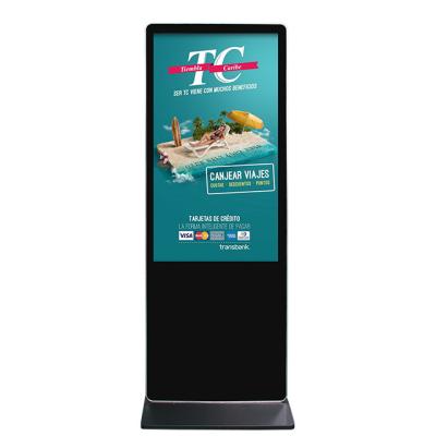 China Indoor Indoor 43inch floor standing digital signage display built in speaker 2*10W microphone with touch screen kiosk support wifi for sale