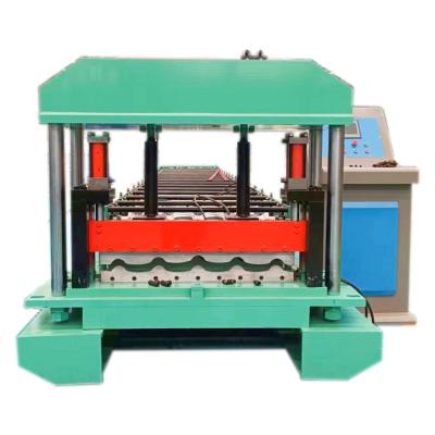 China PLC Control Colored Cold Steel Glazed Roof Tile Roll Forming Machine Step Tile Forming Machinery for sale