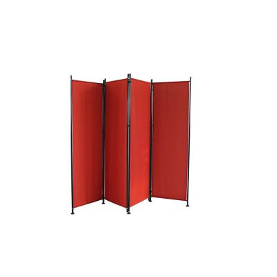 China Haihui 4 Panel Room Divider Foldable Red Gorgeous Folding Room Divider High Quality Salable Screen for sale