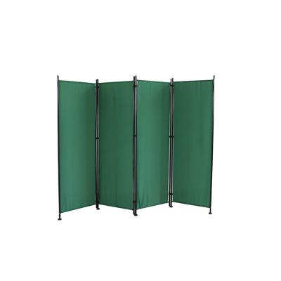 China Japanese Foldable Green Movable Partition Room Divider 4 Panel Room Divider Used at Work or Home for sale