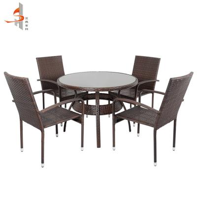 China Garden set wholesale custom modern style synthetic rattan round table outdoor furniture from Philippines for sale