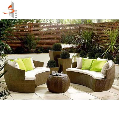 China Garden Set Professional Custom Outdoor Patio Furniture Semi Circle Rattan Sofa for sale