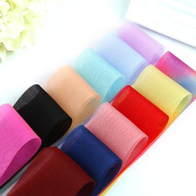 China Fashion 6cm Hot Selling Pearl Luster Yarn Ribbon Silk Logo Pearl Luster Yarn Ribbon Strap Pieces for sale