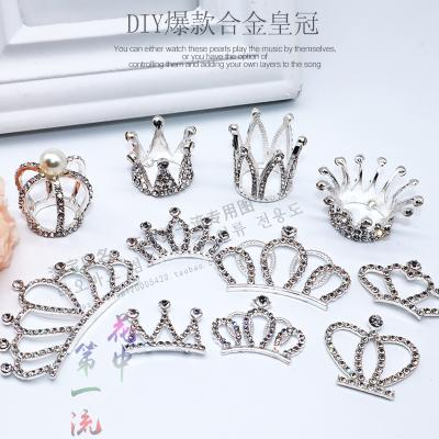 China 3D Zinc Alloy Decorative Flower Bunny Ears Diamond Handmade Diy Headdress Cute Crown Accessories for sale