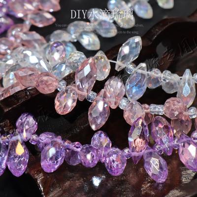 China Fashion Top Sale Fashion Decoration Crystal Clear Multicolor Dropshaped Crystal Glass Beads for sale