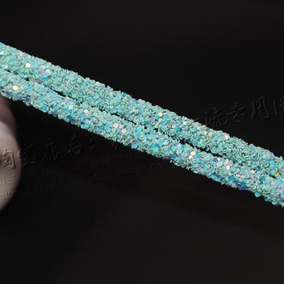 China New Arrival Flatback Small Flower Tube Exquisite Crystal Rainbow Decoration Diamond Glitter Bangle for sale