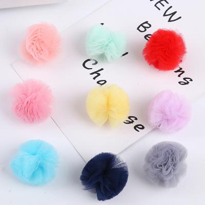 China Cute Yarn Ball Diy Headdress Hair Clip Head Rope Fashion Children 3cm Mesh Yarn Thick Ball Decorative for sale