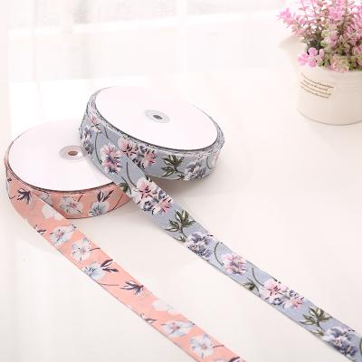 China Three Layer Design 3.8cm Latest Chiffon Handmade Tulle Factory Printed Diy Gift Wrapping Woven Ribbon for sale