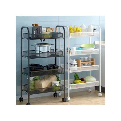 China Sustainable Multi-Layer Storage Rack With Wheels Foldable Steel Garage Shelves Heavy Duty Storage Rack Kitchen Shelves for sale