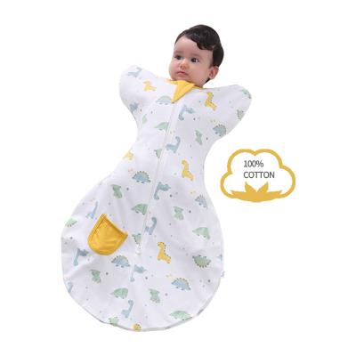 China New Cotton Surrender Baby Sleeping Bag Breathable Thin Baby Cute Printing Baby Wrap Sleeping Bag for sale