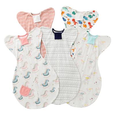 China New Print Breathable Cute Baby Wrap Sleeping Bag Baby Zipper Overalls Baby Sleeping Bag for sale