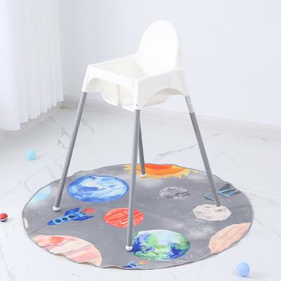 China Washable Splat Mat For Babies Highchair Splat Mat Splat Mat 100% Polyester for sale