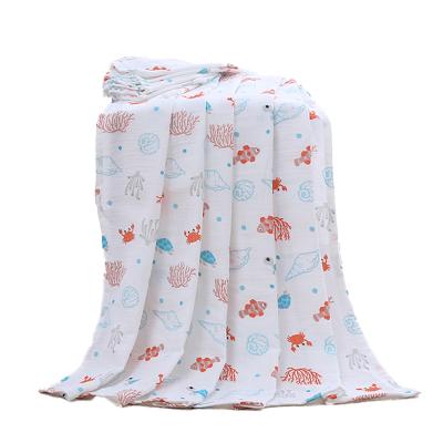 China Multiple Color Baby Bath Towels Soft Sustainable Gauze Towel 100% Cotton Absorbent for sale