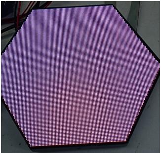 China Customized Special Shaped Hexagon LED Display Non Linear Correction Network Technology P2 for sale