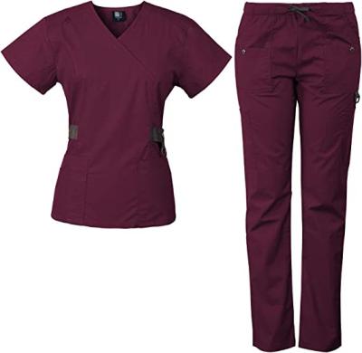 China Wholesale Custom High Quality Female V Neck Doctors and Nurses Scrub Nursing Uniform Sets Medical Women Scrub Suit for sale