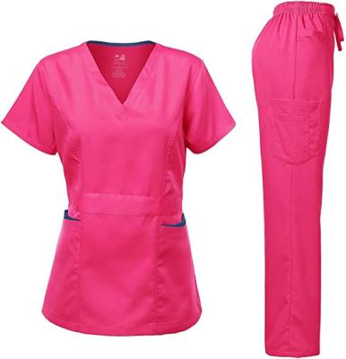 China Hot Selling Customized Spandex Fashionable V-Neck Joggers Unisex Medical Care Scrub Sets Hospital Scrub Uniform Nurse Uniforms for sale