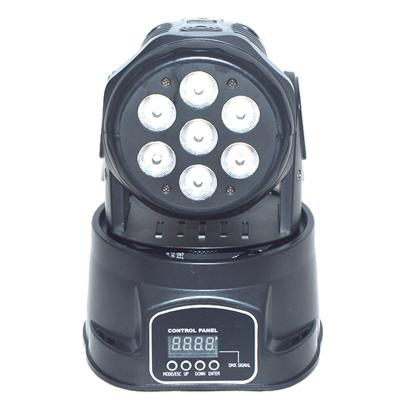 China Outdoor Led Beam Moving Head Light , RGBW 7 Pcs 12 Watt Moving Headlights for sale