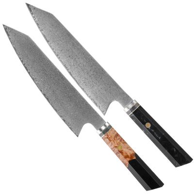 China 8 Inch Sustainable Resin Handle Meat Kitchen Knives Yangjiang Knife Handmade Damascus Steel Sharp Cuts for sale