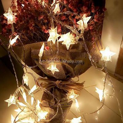 China Indoor/Semi-outdoor/Outdoor Battery Operated Twinkle Led Stars Shape String Lights For Christmas Festival Decorative for sale