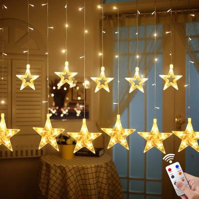 China Indoor Decoration Twinkle LED String Multi Color Christmas Decoration Iclicle Star Curtain Wall Light for sale