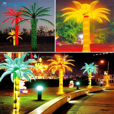 China Wholesale Outdoor Decoration Waterproof Coconut Palm Tree Led Light For City Street Multicolor Tree Lamp for sale