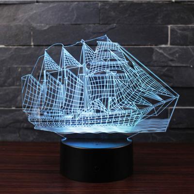 China 3D Room Night Light Three Pattern And 7 Colors Change Decor Indoor Decorative Led Lamp for sale