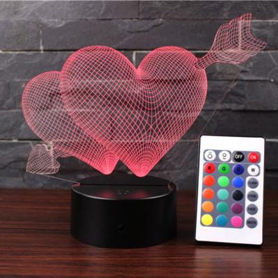 China Wholesale 3D 7 Colors Flashing Battery Wireless Control 3D Model Led Small Night Light For Kids Night Light for sale