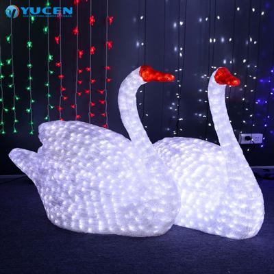 China Custom Indoor Outdoor Festival Decoration 3D Christmas LED Lights Swan Swan Modeling Epoxy Pattern Led Light for sale