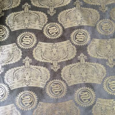 China Anti-Static Gold Stamping / Bronzing Cashew Pattern Porcelain Velvet For Men's Suit, Jacket, Shirt for sale