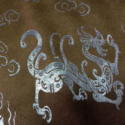 China Anti-Static Gold Stamping / Bronzing Cashew Pattern Porcelain Velvet For Men's Suit, Jacket, Shirt for sale