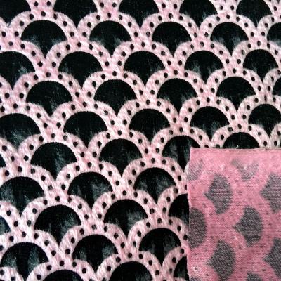 China Fish Scale Pattern Black Aluminum Film Anti-static Bronzing Super Soft Velvet For Sofa, Kids Slipper Shoes for sale