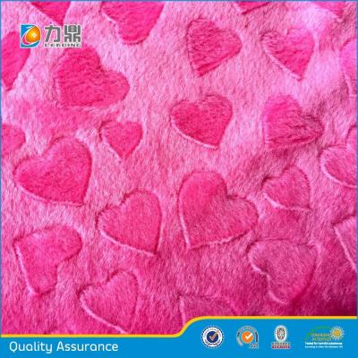 China Heart Shaped Pattern Heart Shaped Flat Yarn Brushed Super Soft Fabric For Sofa , Toys , Bolster , Cushion for sale