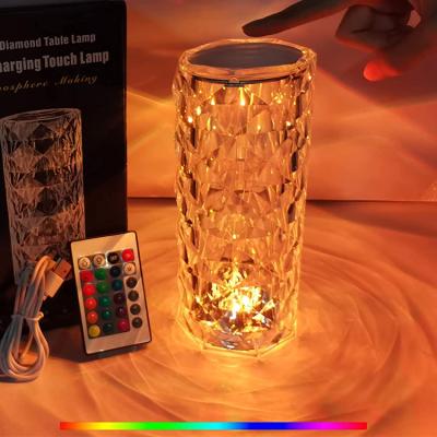 China Modern Best Selling Restaurant Acrylic Wireless Rechargeable Wireless Bedside Room Modern Crystal Led Table Lamp for sale