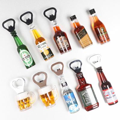 China Viable Wholesale Creative Creative Bottle Opener Gifts Souvenir Fridge Magnets Bottle Opener Fridge Decoration PVC Beer Bottle Opener for sale