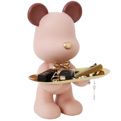 China Modern Creative Violent Bear Storage Tray Ornaments Decorative Resin Crafts Home Decoration for sale