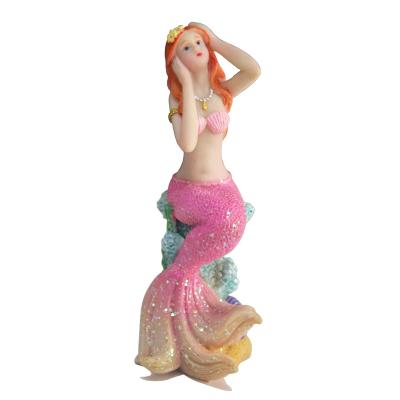 China China Hot Selling Custom Resin Crafts Ornaments Home Office Little Mermaid Decoration Figurines for sale