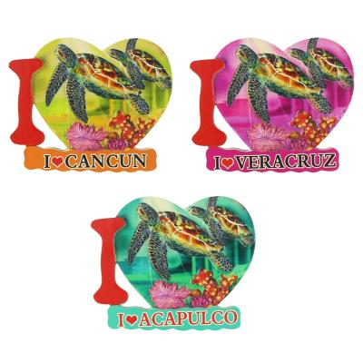 China Wholesale Custom Heart Shaped Shape Logo Printing Magnet Fridge Creative Design 3D Resin Fridge Magnets for sale