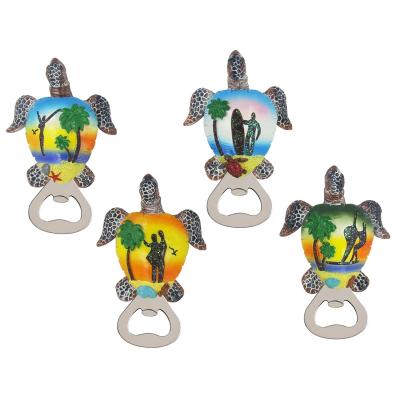 China Wholesale Custom Viable Resin Sea Turtles Statue Opener Tourist Bottle Opener Fridge Magnet Souvenir Beer Bottle Opener for sale