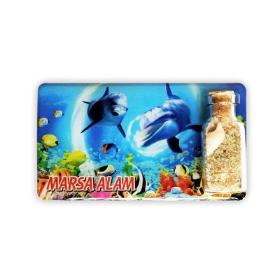 China Custom Creative Wholesale Durable Drift Bottle Ocean Style Souvenir Fridge Magnet PVC Fridge Magnet Best for sale