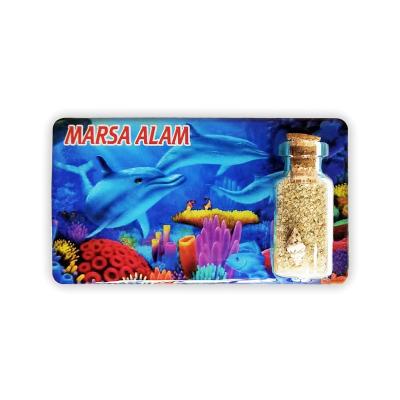 China Cheap Durable Wholesale Magnet Bottle Drift PVC Fridge Magnet Marine Style Tourist Souvenir Refrigerator Best for sale