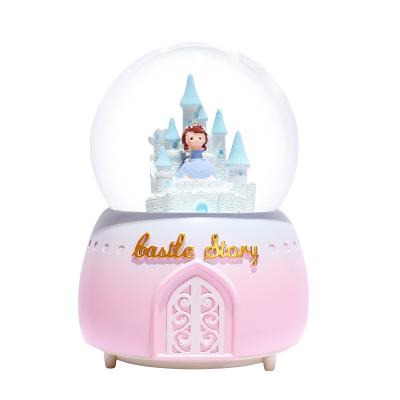 China Artificial Manufacturers Wholesale Musical Gift Resin Cartoon Water Ball Music Box Snow Globe Snow Globe Gift for sale