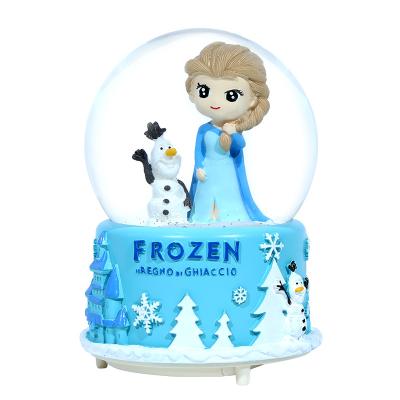 China Custom Wholesale Artificial Musical Gifts Resin Crafts Cartoon Water Ball Musical Boxes Snow Globe for sale