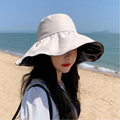 China New sun plush large sun hat summer anti ultraviolet designer hat ladies brim bucket hat factory direct sales wholesale for sale