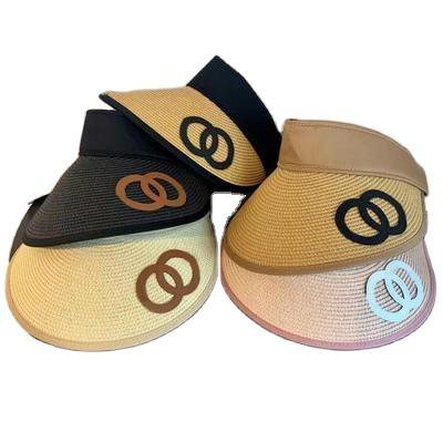 China New Summer Plush Sun Protection Letters Beach Hats Luxury Splicing Sun Hat Designer Hat For Women Wholesale for sale