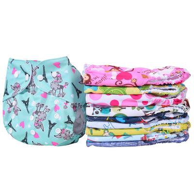 China Amazon Hot Selling Cloth Diaper Cloth Printed Reusable Reusable Washable Fitted Diaper Baby Cloth Diaper With Inserts for sale