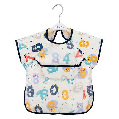 China Baby Cotton Sustainable Clothes Eating Meal Shirt Children's Sleeveless Reverse Baby Dressing Aprons Waterproof Bandana Bibs for sale