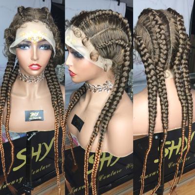 China SHADY Braid Wig Hair New Products On Sale Ready To Ship Beauty Synthetic Hair Wigs Braid Wig Full Lace Wig For Black Women for sale