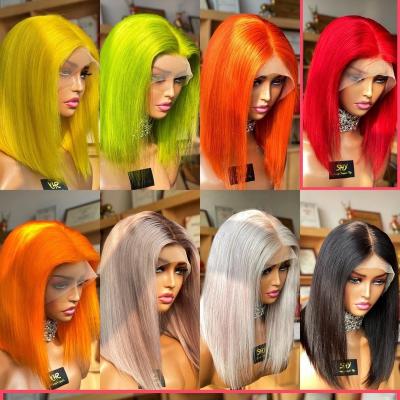 China Hot Selling Short Bob Hair Wigs Color Silky Straight Short Bob Hair Wigs For Black Woman for sale