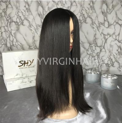 China Natural Black Raw SHY Straight Hair 180% Density Silky Straight Kosher Jewish Wig for sale